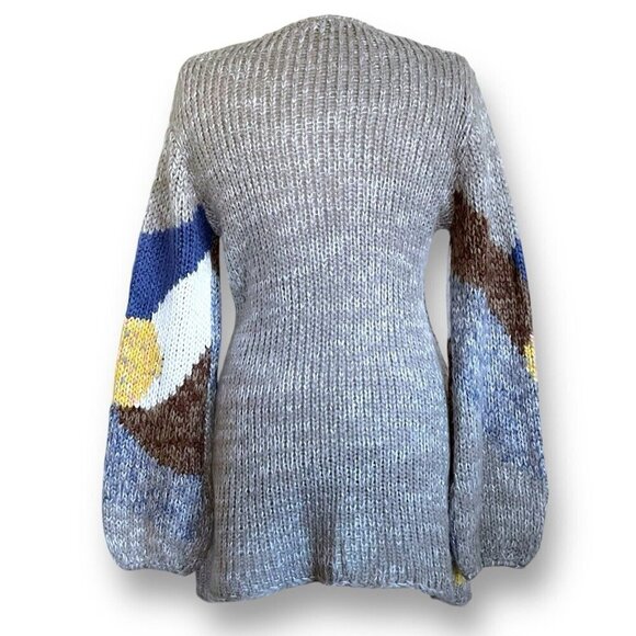 Sioni Womens Tunic Sweater Sz Medium Artsy Boho Wool Blend Bell Sleeve - Picture 5 of 6